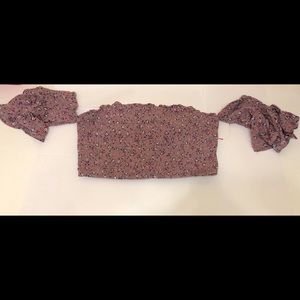 Floral print off the shoulder top